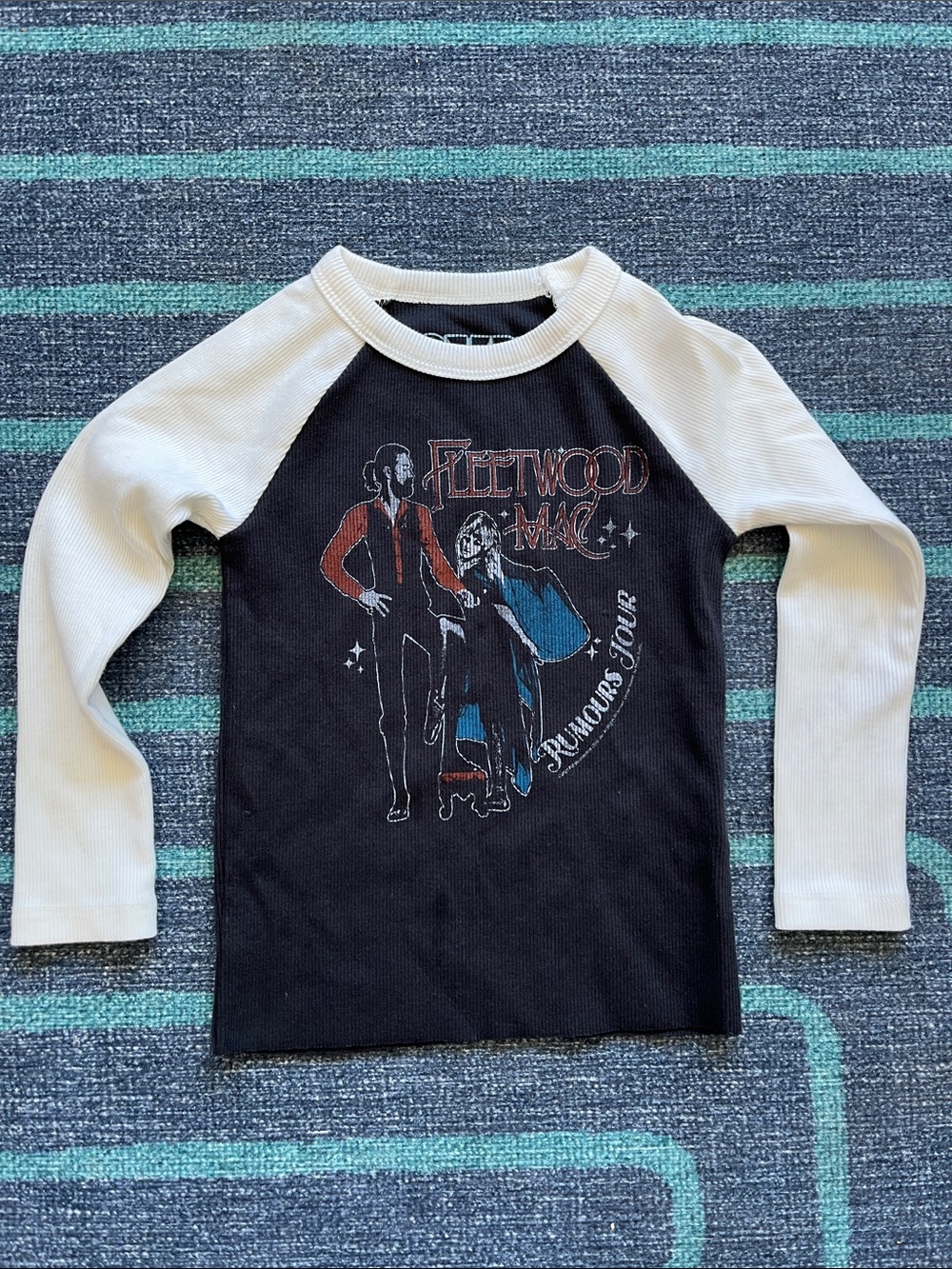 Rowdy Sprout Black & White Fleetwood Mac Raglan Graphic Tee